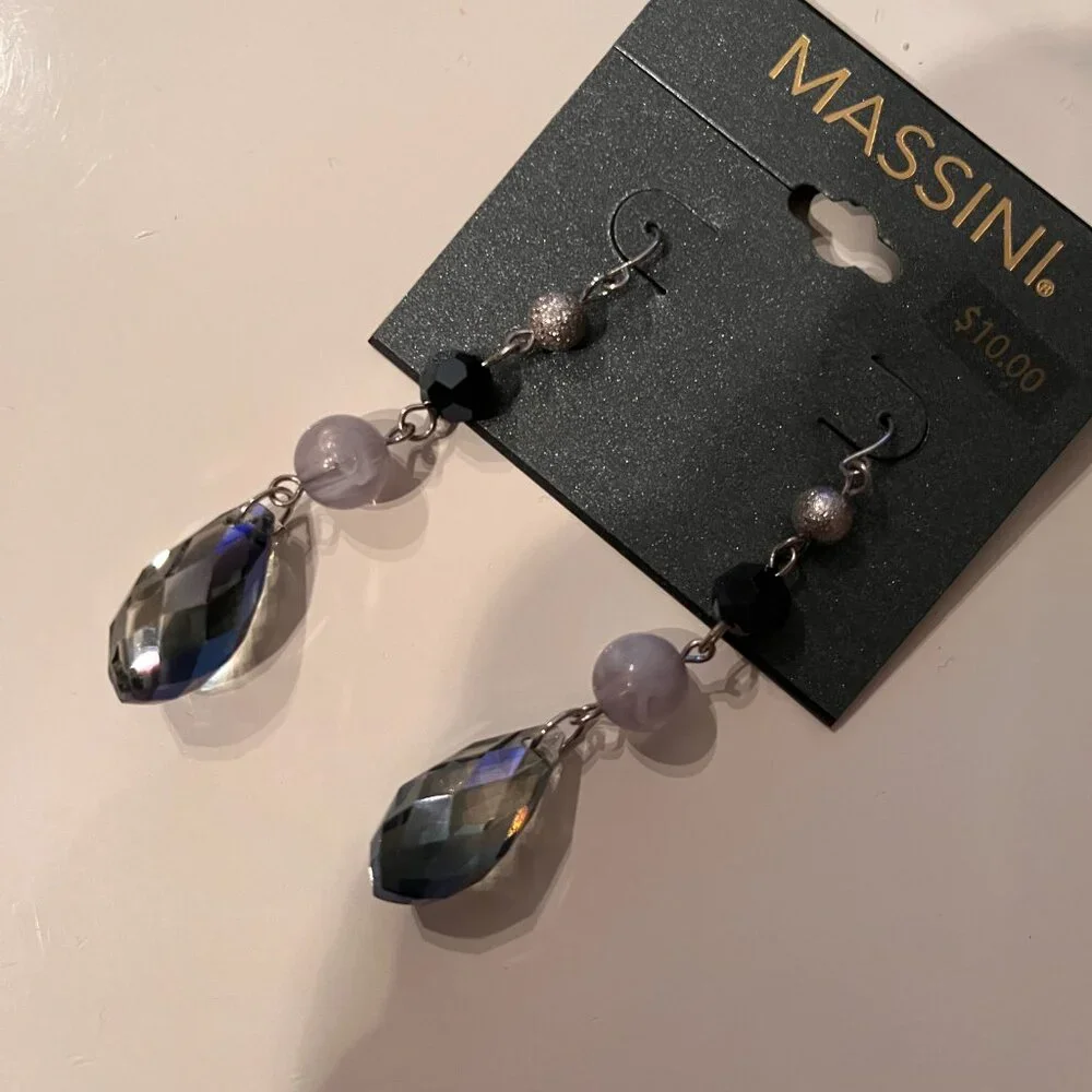 Hanging Beaded‎ Earrings by Massini 2 Pairs New with Tags